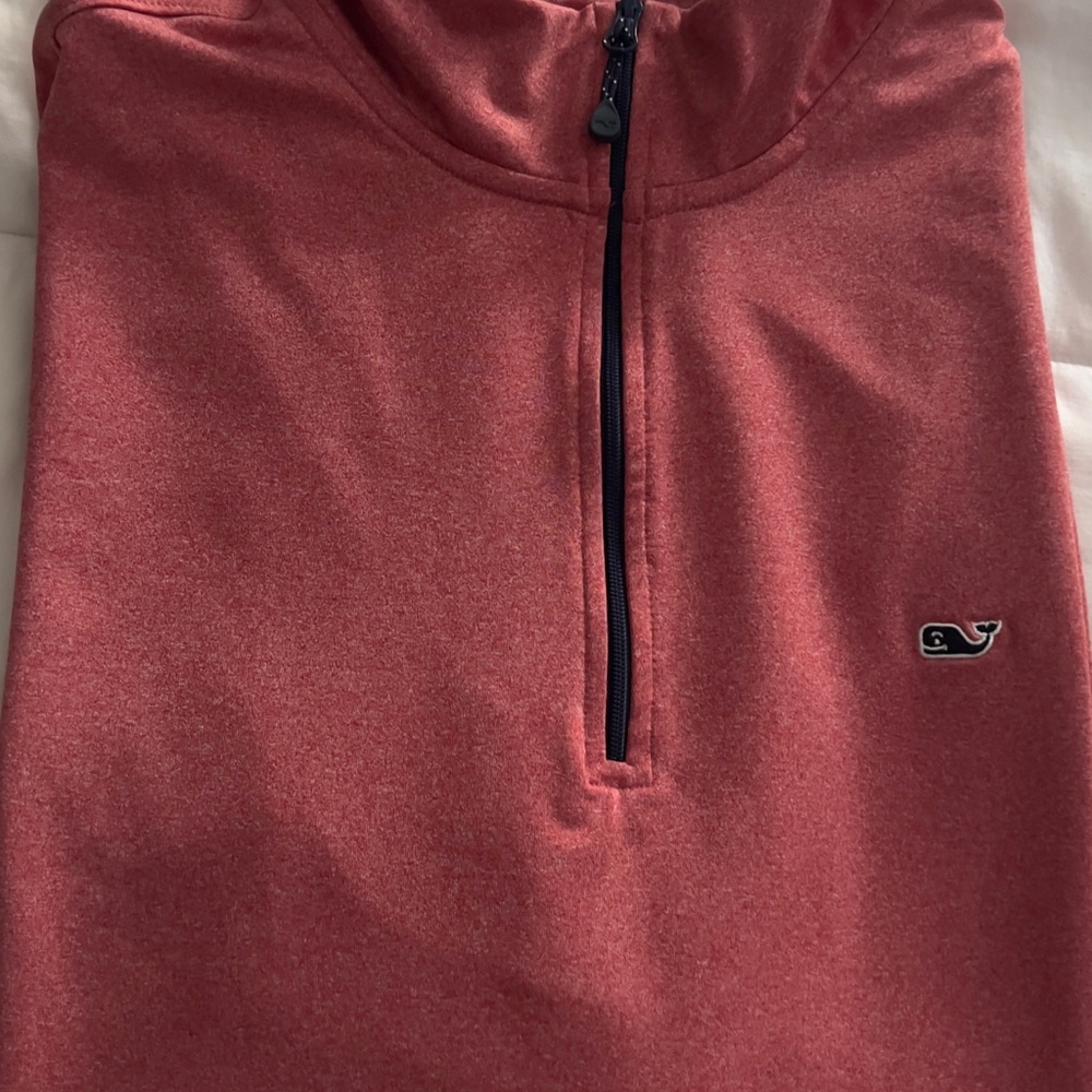 Vineyard Vines Men's Coral Zip-Up Sweater